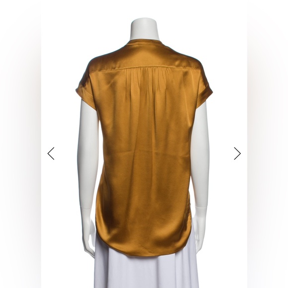 Vince Satin Mustard Blouse - Picture 3 of 3
